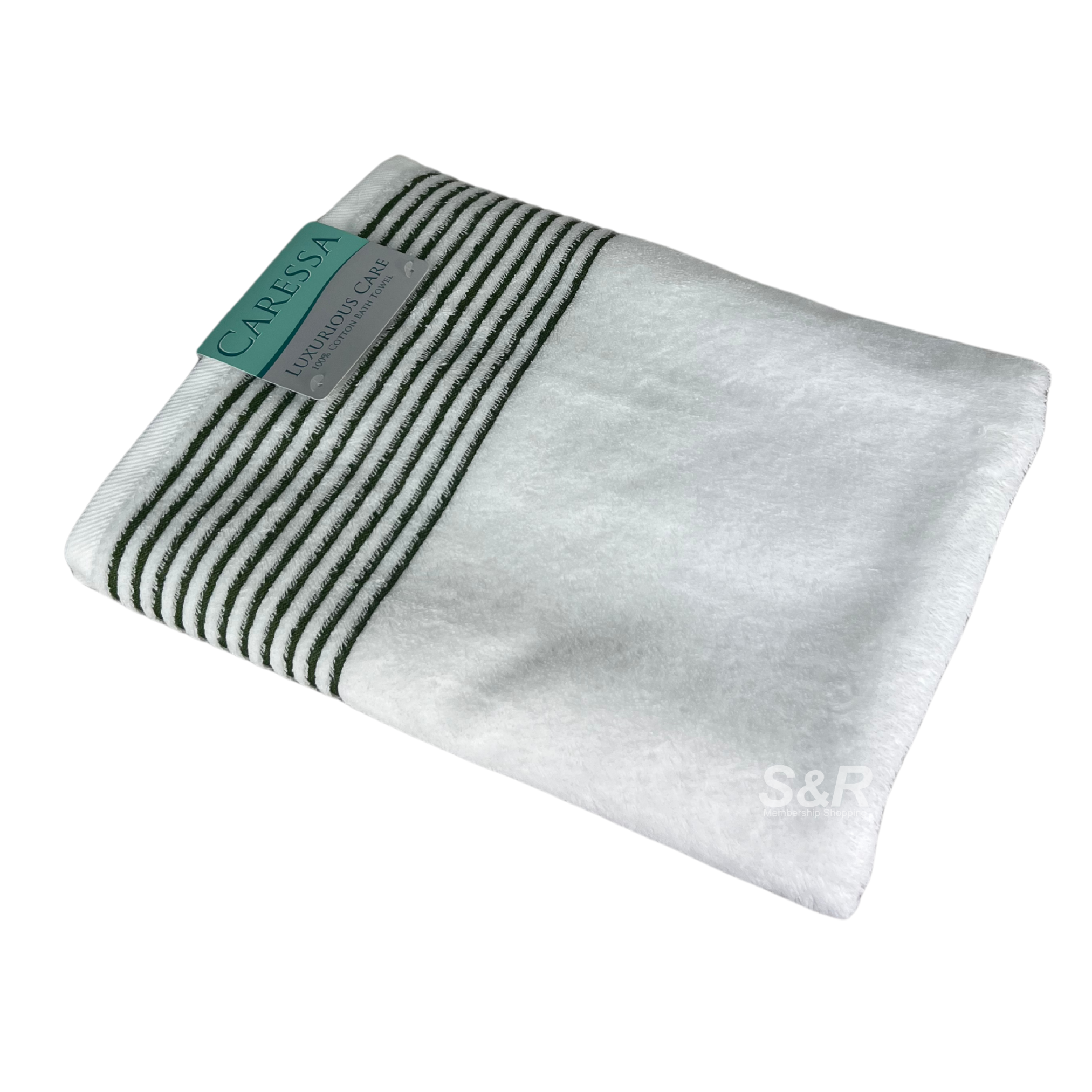 Caressa 100% Cotton Bath Towel White with Stripes Caressa 100% Cotton Bath Towel White with Stripes